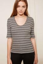 The Fifth Astrid Stripe T-shirt Charcoal W Greyxxs, Xs,s,m
