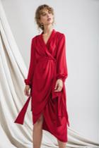 C/meo Collective Influential Long Sleeve Dress Crimson