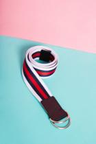 Jaggar Jaggar Stripe Belt - Silver Navy