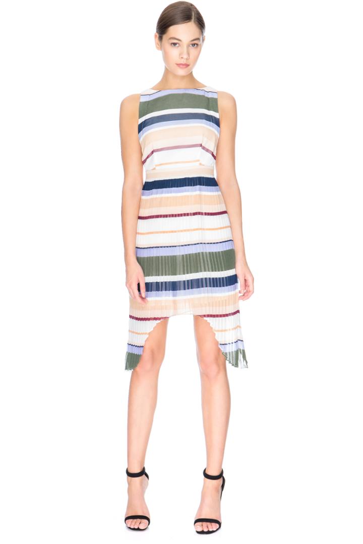Keepsake Melody Dress Pleated Stripe