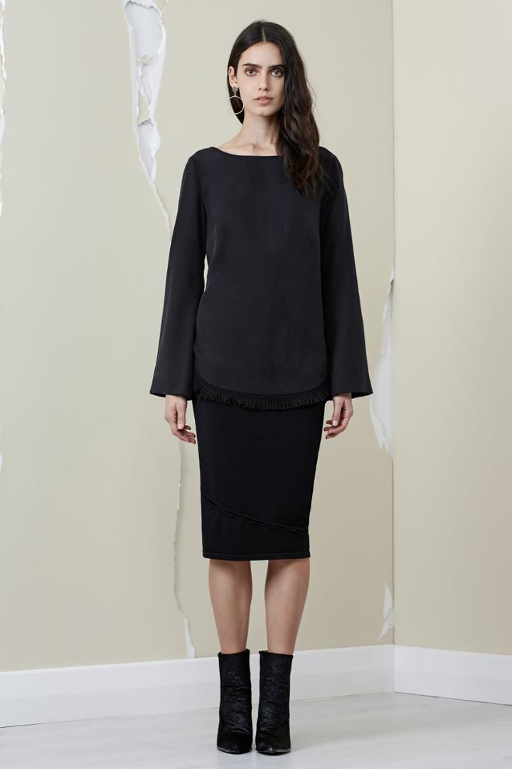 Finders Keepers Aster Long Sleeve Top Black