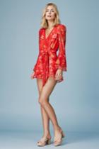 Finders Keepers Finders Keepers Flicker Long Sleeve Playsuit Red Floralxxs, Xs,s,m,l
