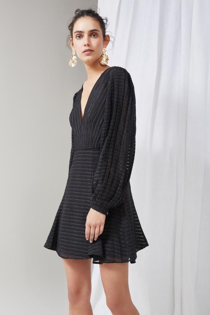 Keepsake Keepsake Waterfall Long Sleeve Dress Blackxxs, Xs,s,m,l