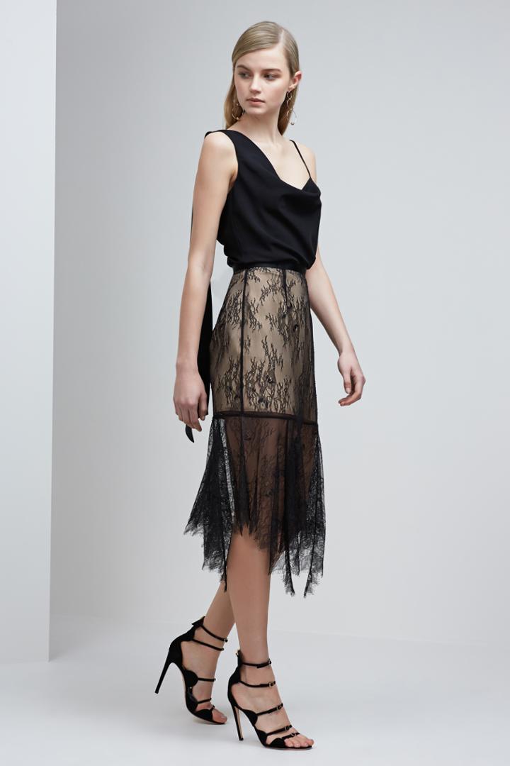 Keepsake Above Water Lace Skirt Black
