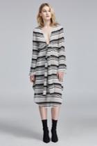Finders Keepers Finders Keepers Pierre Long Sleeve Midi Dress Black Stripe