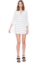 C/meo Collective Spelt Out Long Sleeve Print Dress White Square Dot