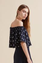 The Fifth The Fifth The Seeker Top Dark Floral Deco Print