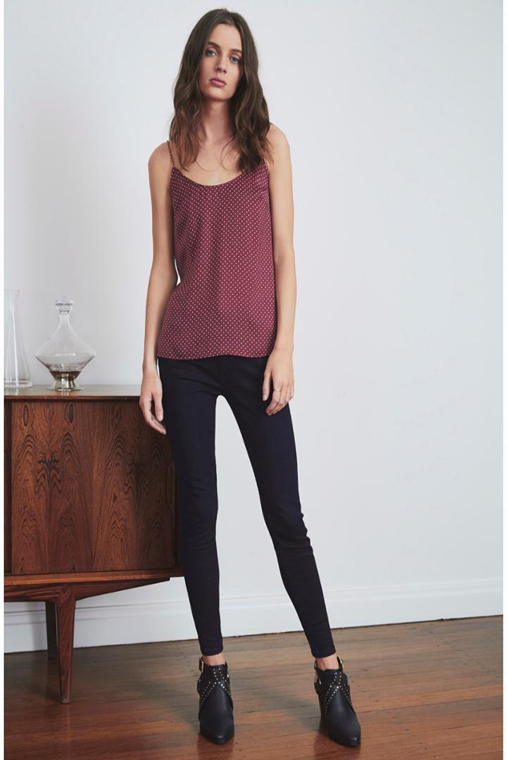 The Fifth The Fifth Abstraction Top Dark Polka Dot