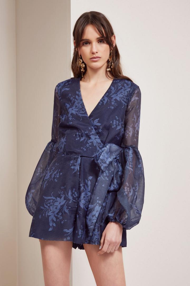 Keepsake Keepsake Stand Tall Playsuit Navy Stencil Floralxxs, Xs,s,m,l
