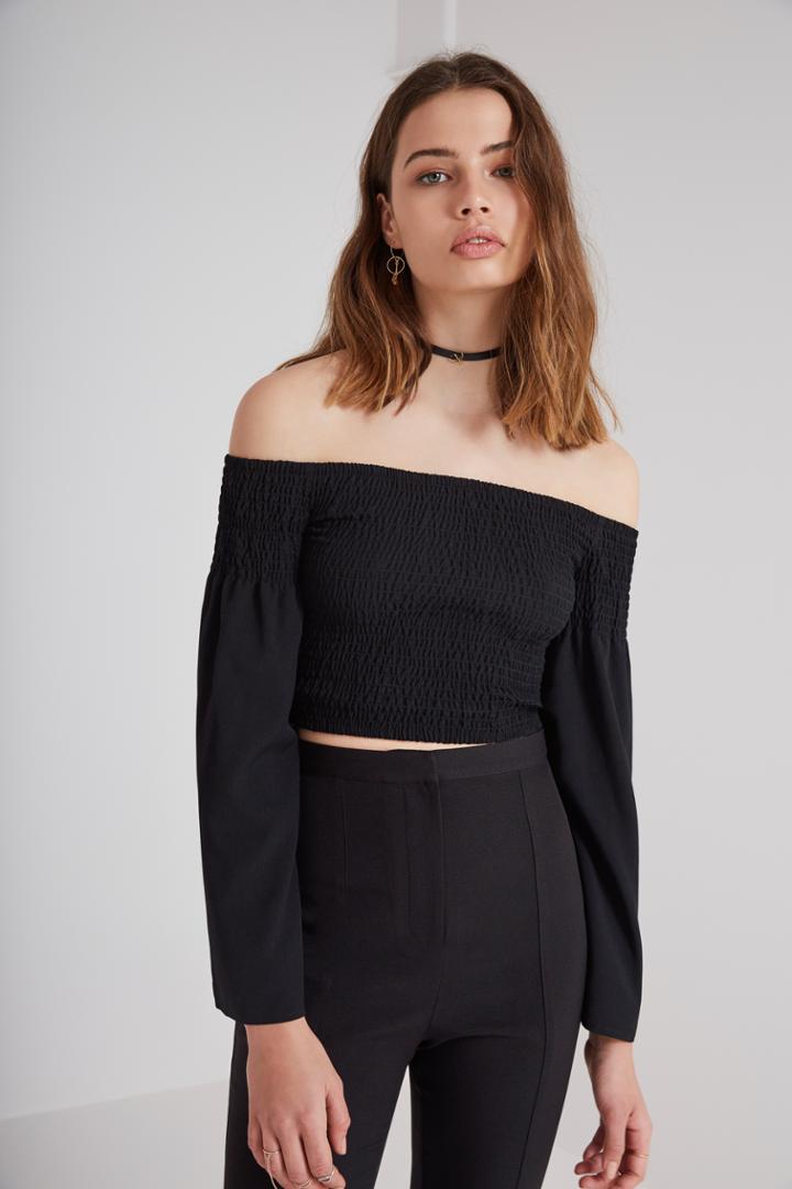 The Fifth Romancing Long Sleeve Top Black