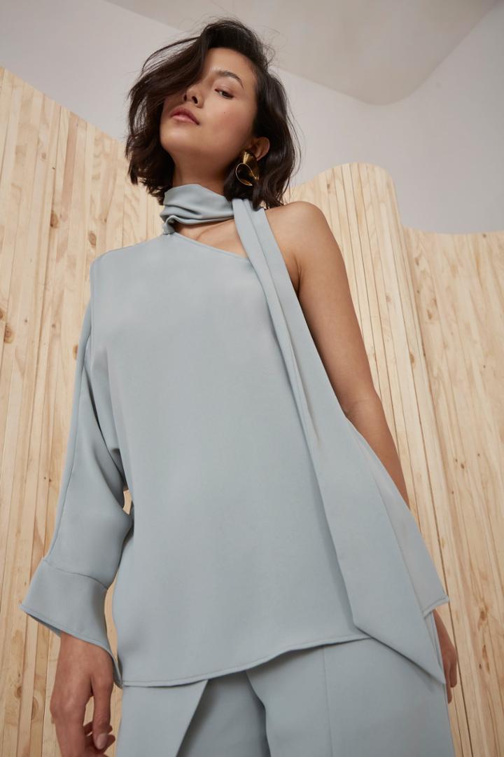 C/meo Collective Everlasting One Shoulder Top Seafoam