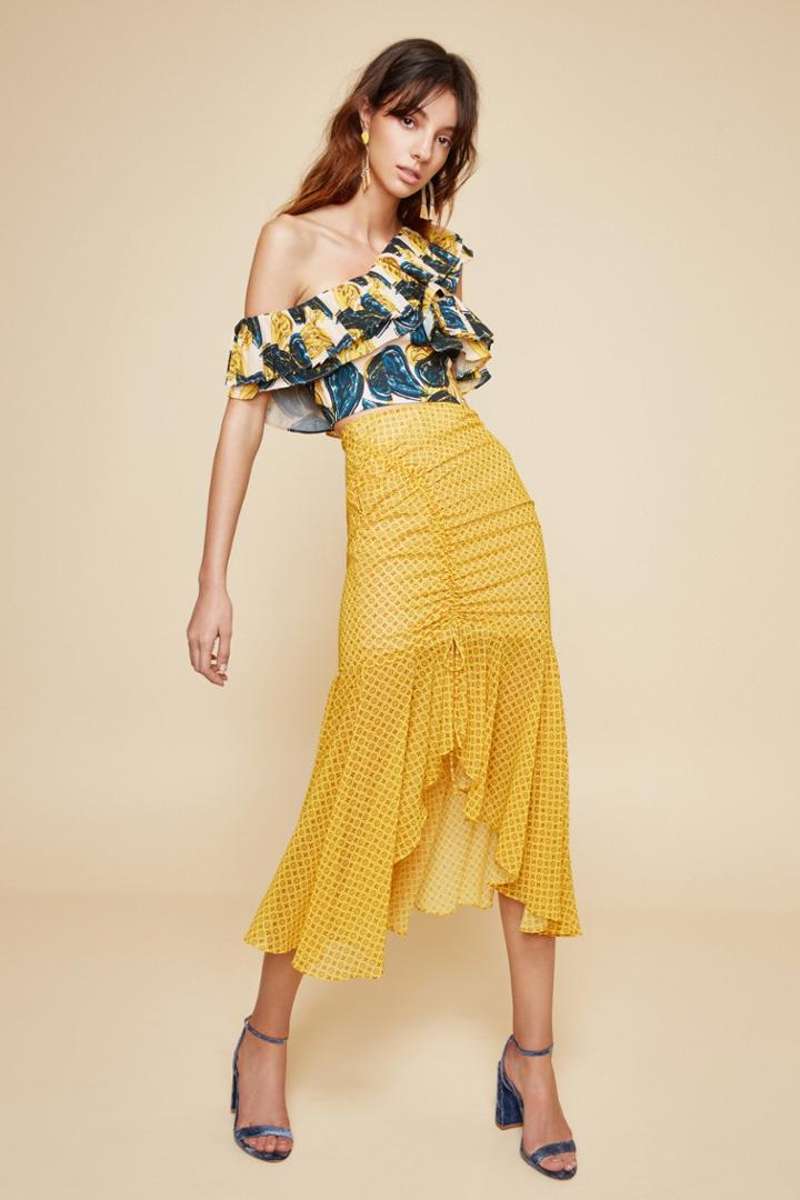 C/meo Collective C/meo Collective Light Up Skirt Marigold Stampxxs, Xs,s,m,l,xl