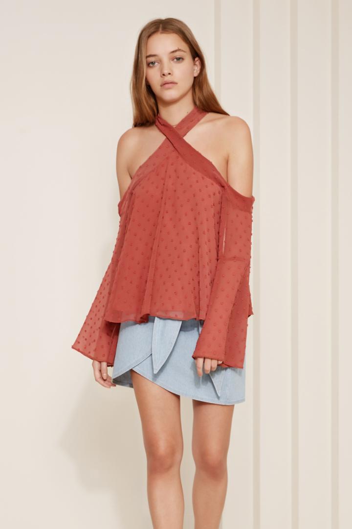 The Fifth The Fifth Freya Long Sleeve Top Cinnamonxxs, Xs,s,m,l