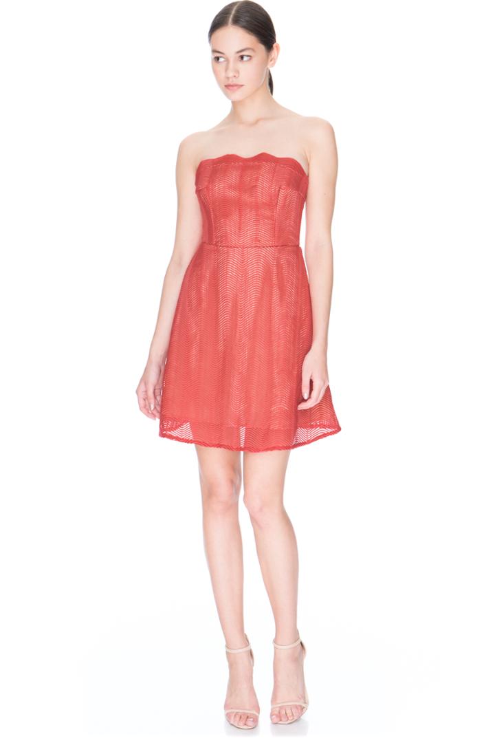 Keepsake Think Twice Lace Mini Dress Red Ochre
