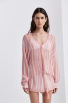 Finders Keepers Marconi Long Sleeve Top-print Pink Geo Print