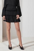 The Fifth Banjo Polka Dot Skirt Black W White