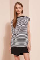 The Fifth The Fifth New Way Top Black And White Stripe