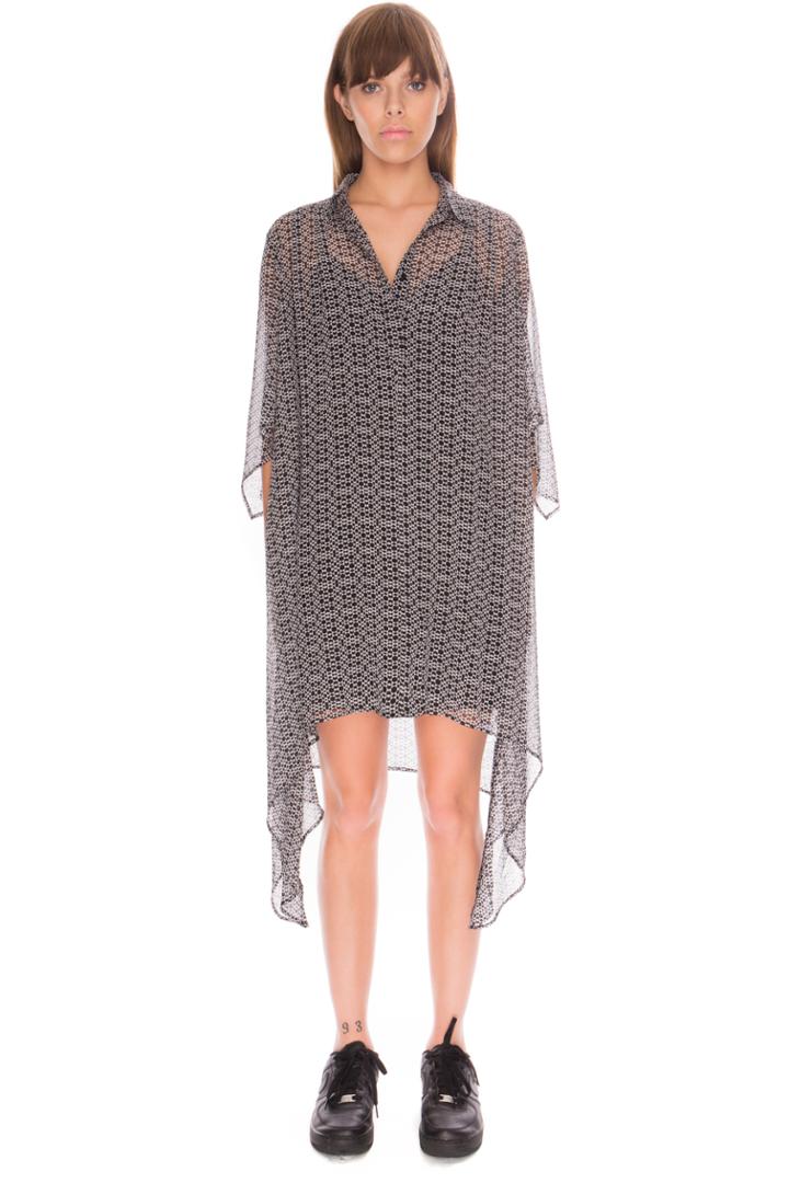 Bnkr Lovers & Drifters Dress Monochrome Aztec Print