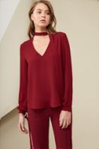 Finders Keepers Curtis Blouse Oxblood