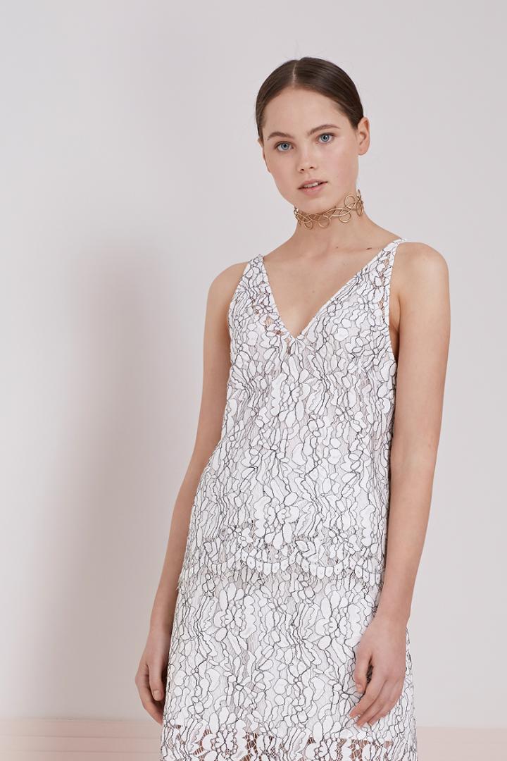 Keepsake Heartbreaker Lace Top Ivory