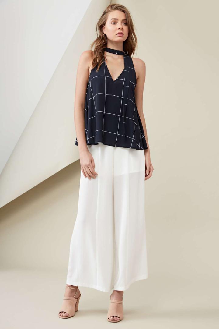Finders Keepers Finders Keepers Curtis Top Print Navy Check