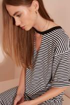 The Fifth The Fifth New Way Dress Black And White Stripe