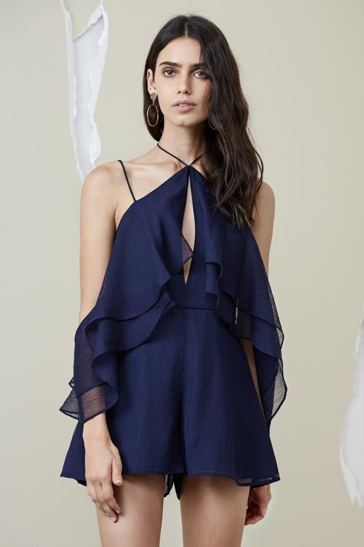 Finders Keepers Mantle Playsuit Navy