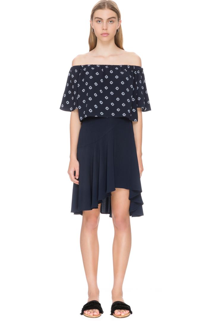 The Fifth The Seeker Top Dark Floral Deco Print