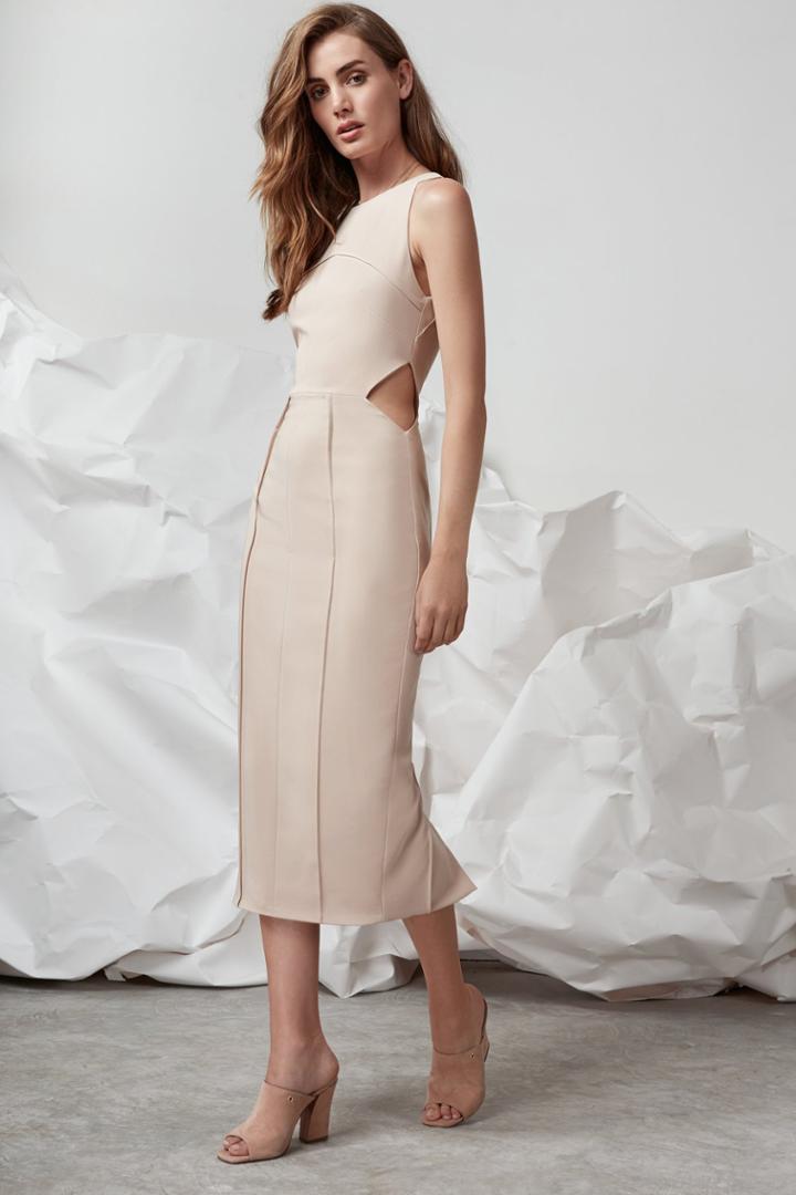 Finders Keepers Divide Dress Biscotti
