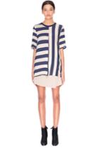 The Fifth Discovery T-shirt Stone And Petrol Blue Stripe