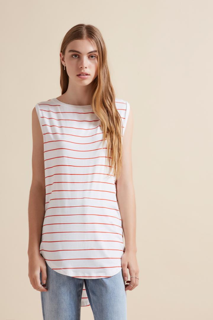 The Fifth Deep Valley Tank White And Tangerine Stripe