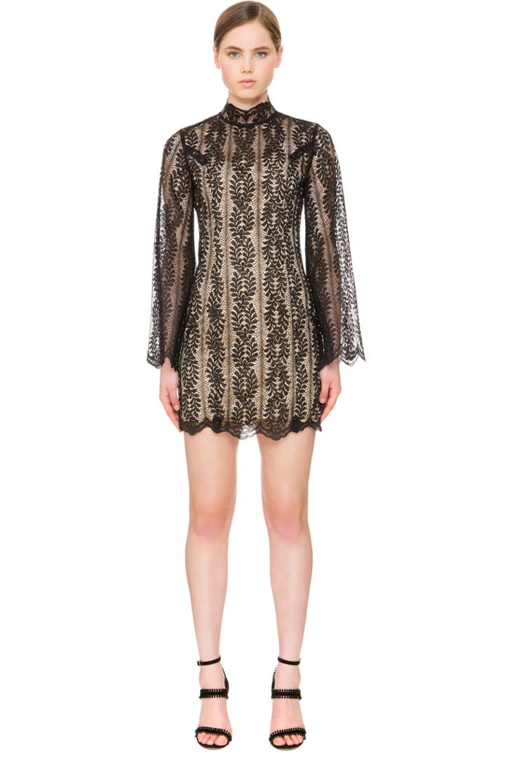 Keepsake Uptown Long Sleeve Lace Mini Dress Black
