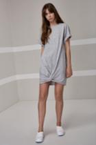 The Fifth Off Duty T-shirt Dress Grey Marle Slub