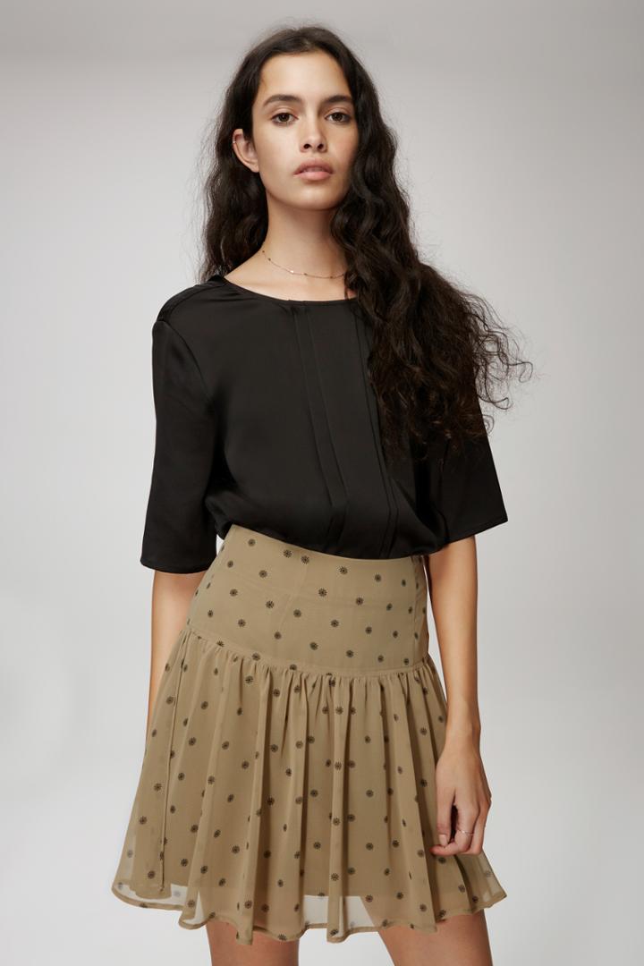 The Fifth Midnight Memories Skirt Khaki Daisy Print