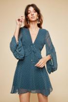 C/meo Collective C/meo Collective Light Up Long Sleeve Dress Emerald Stamp