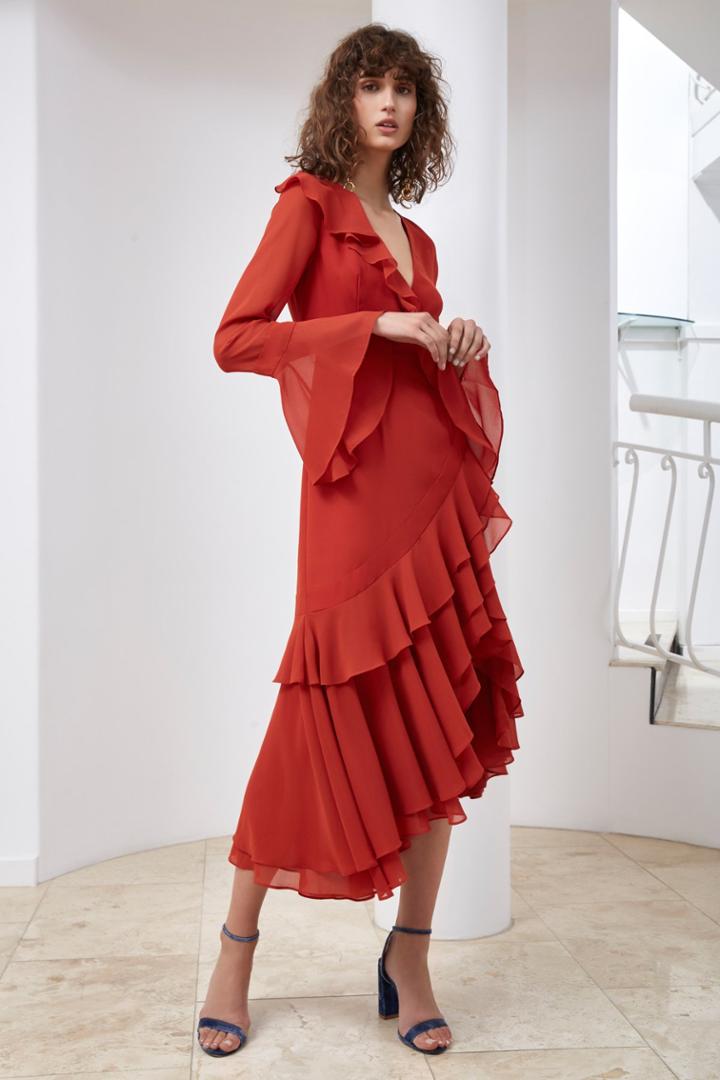 C/meo Collective C/meo Collective Allude Long Sleeve Dress Redxxs, Xs,s,m,l,xl
