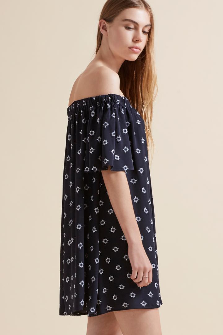 The Fifth The Fifth The Seeker Dress Dark Floral Deco Print