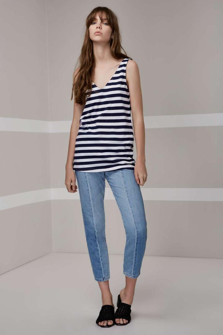 The Fifth The Fifth The Firefly Tank Navy And White Stripe