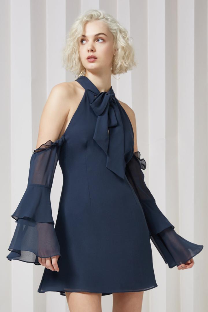 Keepsake Twilight Dreams Mini Dress Navy