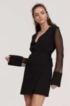 Finders Keepers Finders Keepers Reality Wrap Knit Dress Black
