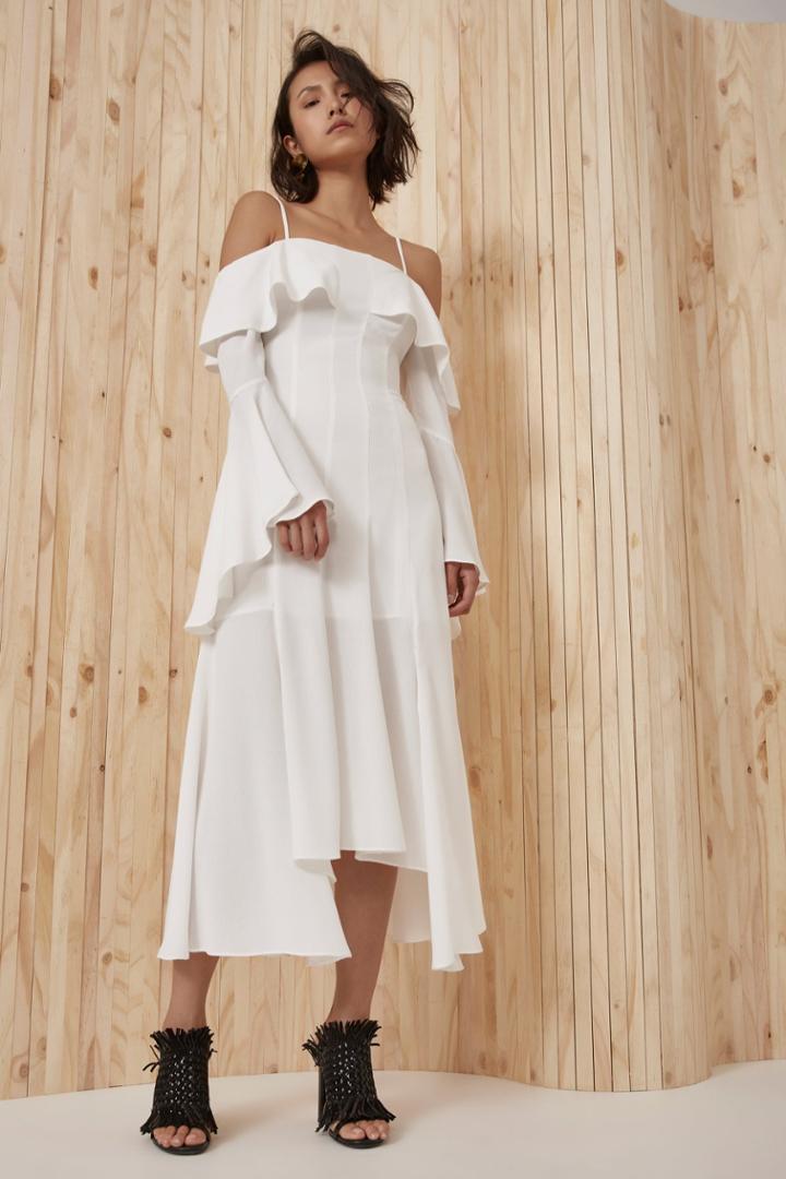 C/meo Collective Compose Midi Dress Ivory