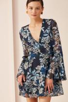 Keepsake Seasons Long Sleeve Mini Dress Navy Botanic Floral