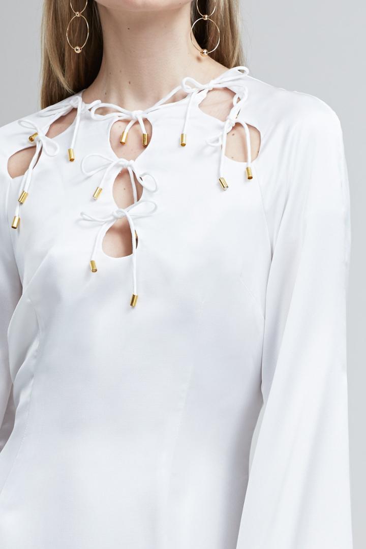 Keepsake Keepsake Keeping Score Long Sleeve Mini Dress Ivory