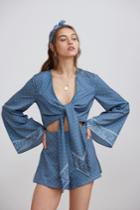 Finders Keepers Finders Keepers Vanish Long Sleeve Playsuit Teal Bandanaxxs, Xs,s,m,l