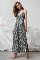 Finders Keepers Knox Jumpsuit-print Khaki Base Leaf Print