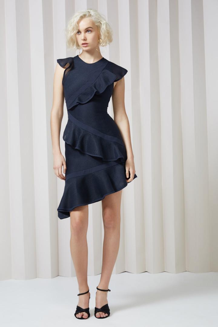 Keepsake Flashing Lights Mini Dress Navy