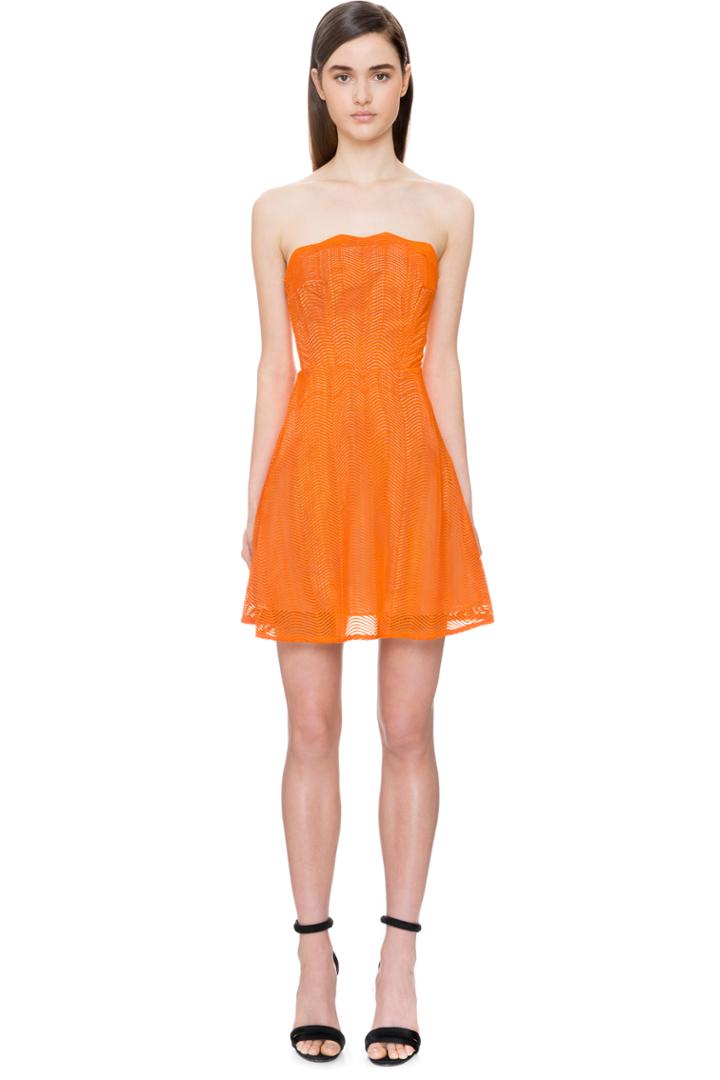 Keepsake Think Twice Lace Mini Dress Tangerine