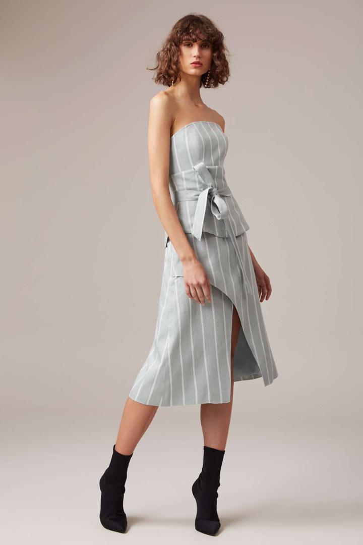 C/meo Collective C/meo Collective Diffuse Dress Sage Stripexxs, Xs,s,m,l,xl