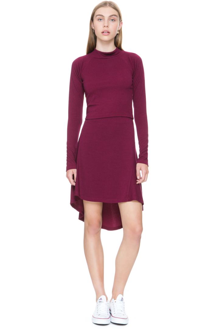 The Fifth Repetition Long Sleeve Top Burgundy