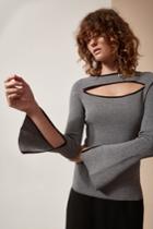 C/meo Collective Elision Knit Top Grey Marle
